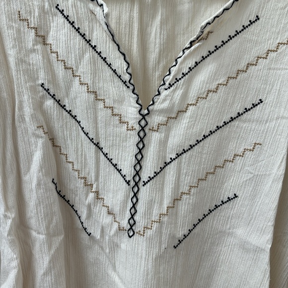 Madewell cream gauze long sleeve embroidered top, size M - Picture 4 of 6